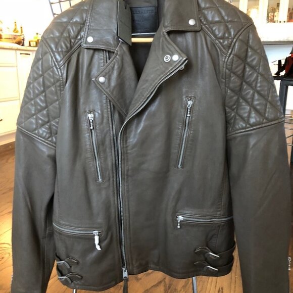 ALLSAINTS Men's YUKU leather biker jacket, Small - Picture 3 of 14